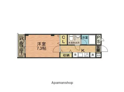 ベラルーサ12番館(1K/1階)の間取り写真