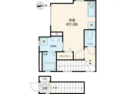 TRESPLATA(ワンルーム/2階)の間取り写真