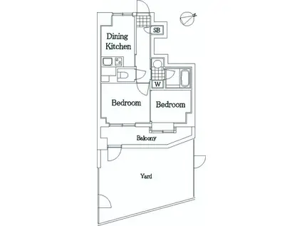 ライオンズマンション東四つ木(2DK/1階)の間取り写真