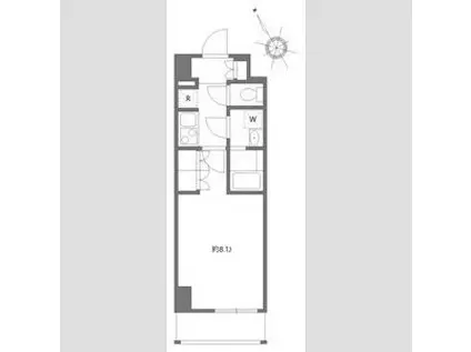 アゼスト堀切菖蒲園Ⅱ(1K/4階)の間取り写真