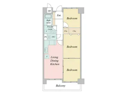 アーバンパーク行徳(3DK/10階)の間取り写真