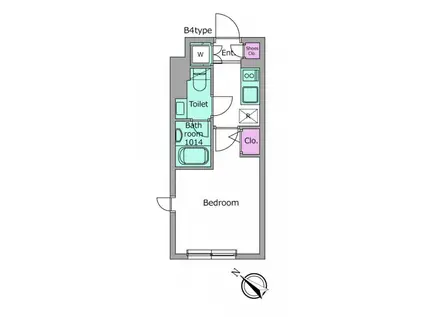 ラクラス南行徳(1K/3階)の間取り写真