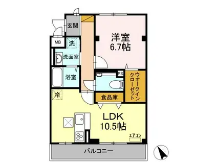 ロイヤルパレス市川(1LDK/1階)の間取り写真
