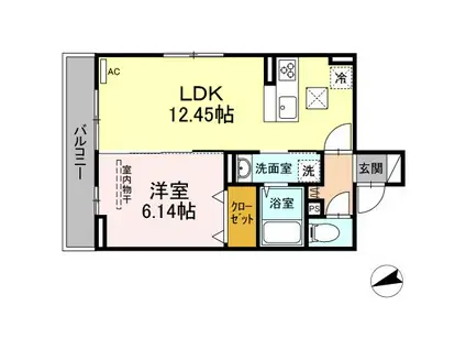 セレスティア東四つ木Ⅱ(1LDK/1階)の間取り写真