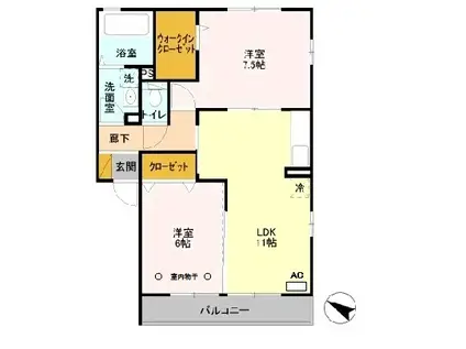 ステラ/ソレイユステラ(2LDK/2階)の間取り写真