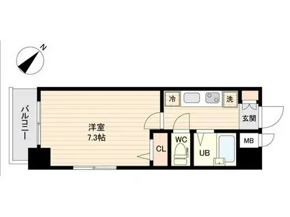 プライムアーバン行徳Ⅰ(1K/1階)の間取り写真