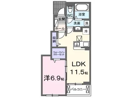 シャーロットタウンⅦ(1LDK/1階)の間取り写真
