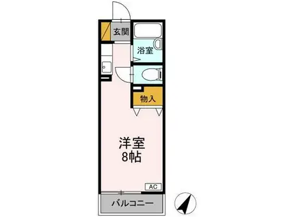 オーパス元気館(1K/2階)の間取り写真