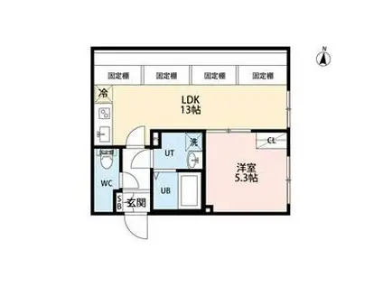 PARK LILA住吉(1LDK/5階)の間取り写真