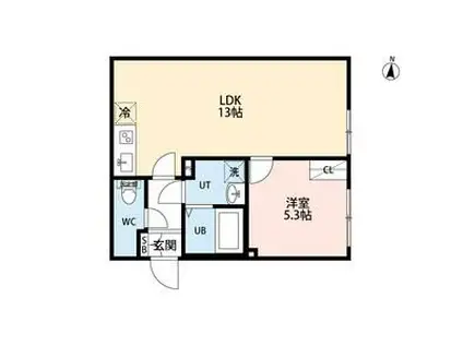 PARK LILA住吉(1LDK/4階)の間取り写真