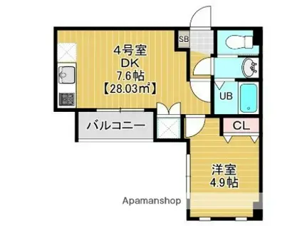 ステイビルⅡ(1DK/5階)の間取り写真