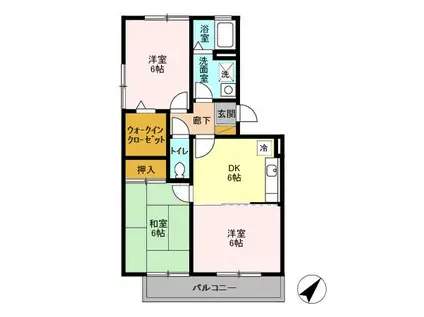 プランドール(3DK/3階)の間取り写真