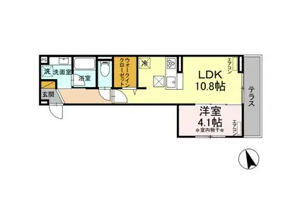 ディーエスペランサ(1LDK/1階)の間取り写真