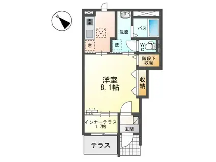 北初富 東中沢1丁目アパート(1K/1階)の間取り写真