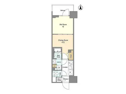 ルネサンスコート錦糸町Ⅱ(2K/4階)の間取り写真