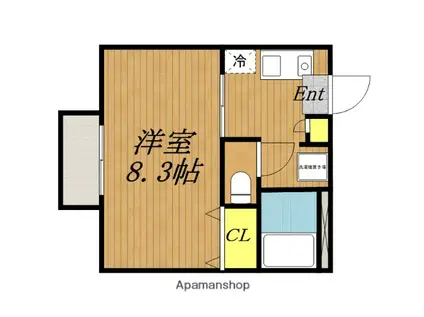ヴィラージュ真間(1K/2階)の間取り写真
