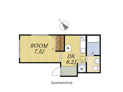 エミールハイツ(1K/2階)の間取り写真