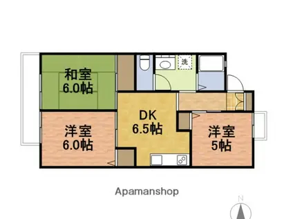 グランディール夏見台(3DK/2階)の間取り写真