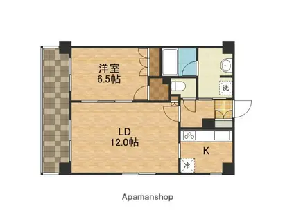 エリューディ船橋本町(1LDK/4階)の間取り写真