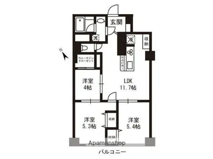 中央マンション行徳(3LDK/1階)の間取り写真