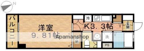 ラフィネ市川(1K/9階)の間取り写真