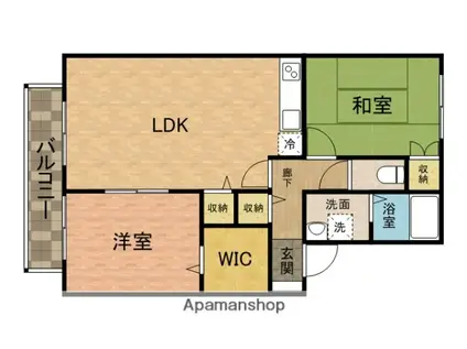 クリスタルパレスA(2LDK/2階)の間取り写真