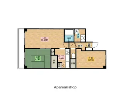 潮ハイツ(2LDK/1階)の間取り写真