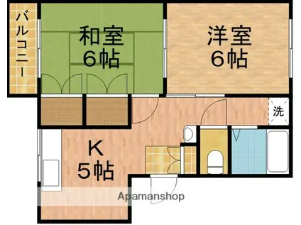 ハイツセイハ(2DK/2階)の間取り写真