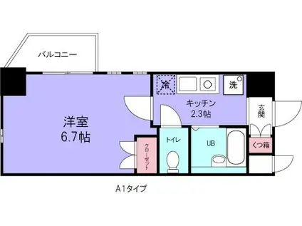 グランシャルム浦安(1K/3階)の間取り写真