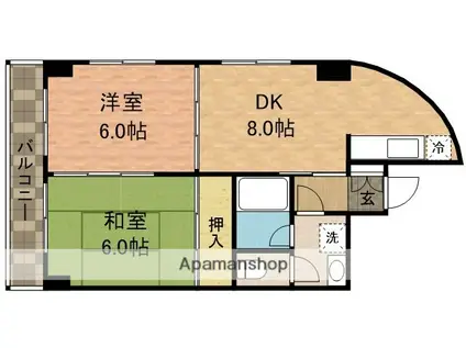 エステートマリン(2DK/3階)の間取り写真