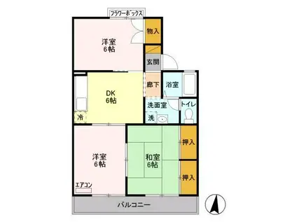 FS535-1(3DK/1階)の間取り写真