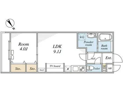 リブリ・船橋Ⅳ(1LDK/1階)の間取り写真