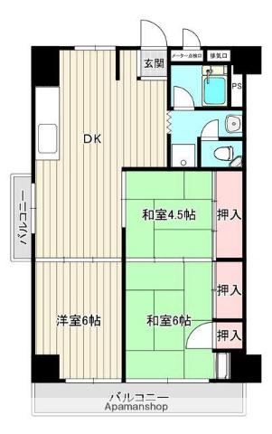 行徳第2アクウェリヤスハイツ(3DK/5階)の間取り写真