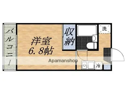 ドエル西船(ワンルーム/3階)の間取り写真