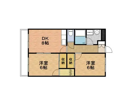 テラッツァ千藤(2DK/1階)の間取り写真