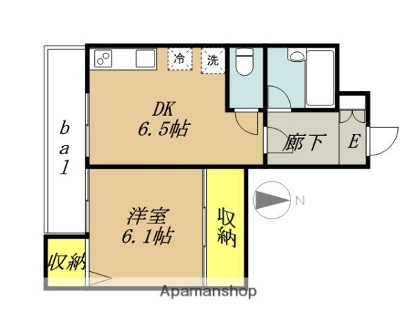 K・FLAT(1DK/1階)の間取り写真