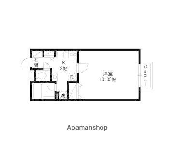 リヴェール市川(1K/2階)の間取り写真