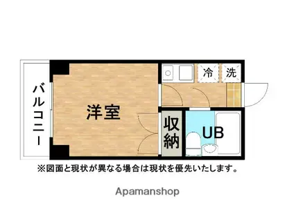 ベイステート安間(1K/3階)の間取り写真