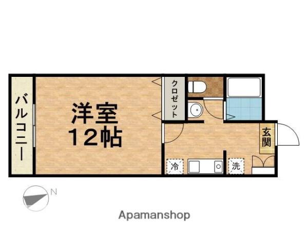 マンションAKIRA(1K/2階)の間取り写真