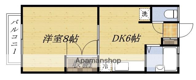 レジデンスサカイ(1DK/2階)の間取り写真