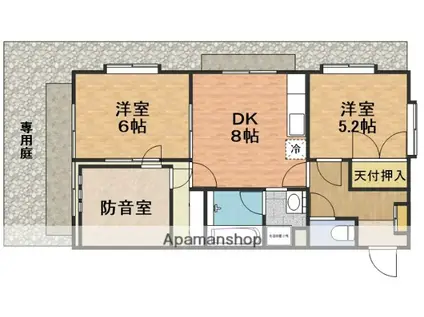 ドムベリョーザ(3DK/1階)の間取り写真