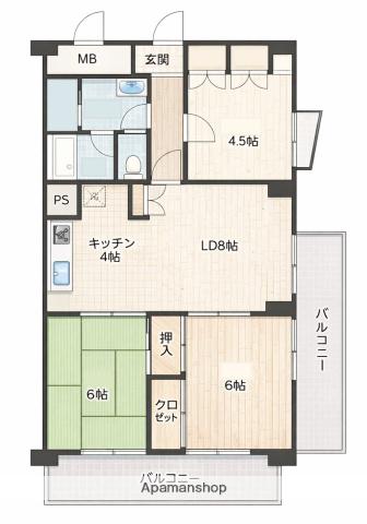 藤マンションNO5(3LDK/5階)の間取り写真