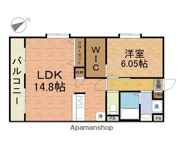 グランドール市川(1LDK/3階)の間取り写真