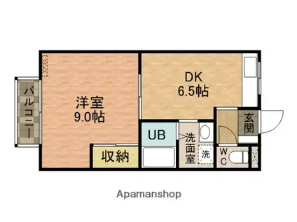 キタゼンハイツ(1DK/2階)の間取り写真