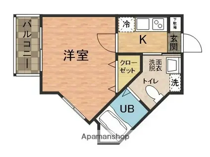 LE CLAIR船橋(1K/3階)の間取り写真