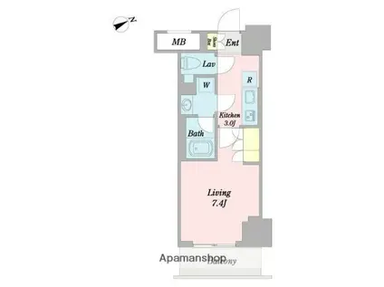 プライマル船橋(1K/5階)の間取り写真