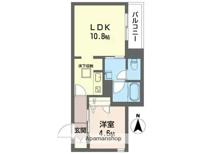 モルド船橋海神(1LDK/1階)の間取り写真