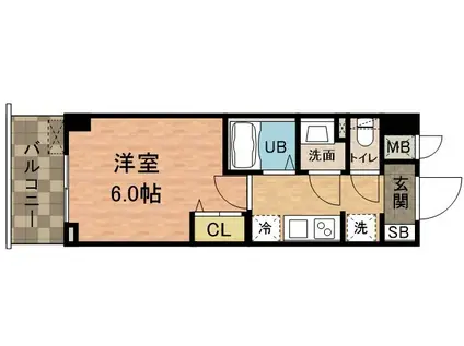 S-RESIDENCE行徳AILE(1K/1階)の間取り写真