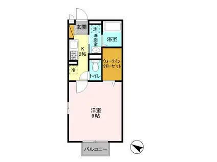 CAMELLIA Ⅱ(1K/1階)の間取り写真