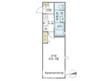 ミューズ新小岩(1K/2階)の間取り写真